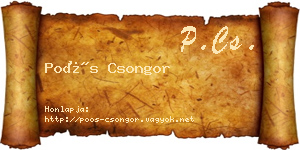 Poós Csongor névjegykártya